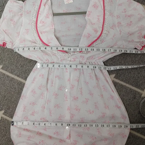 Vintage Cotton Blend Maxi Nightgown Size L - Picture 11 of 11